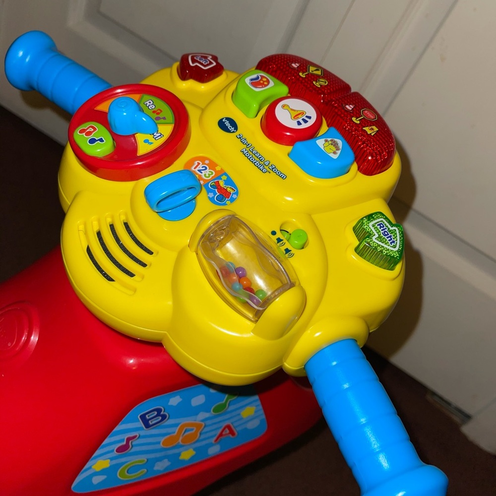 Baby learning motorcycle